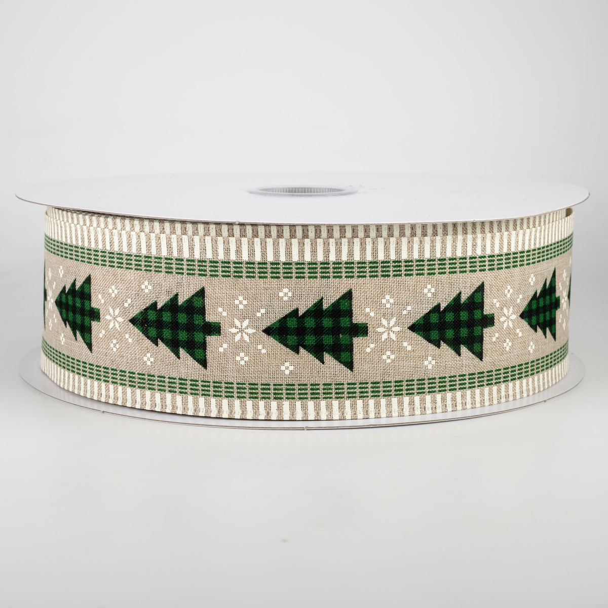 2.5" Buffalo Plaid Christmas Tree Ribbon: Emerald & Black (50 Yards)