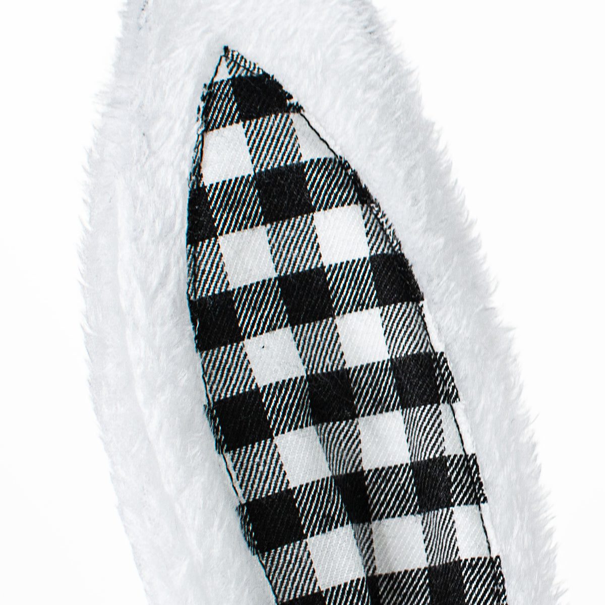 10" Bunny Ears: White & Black Check detail photo 3