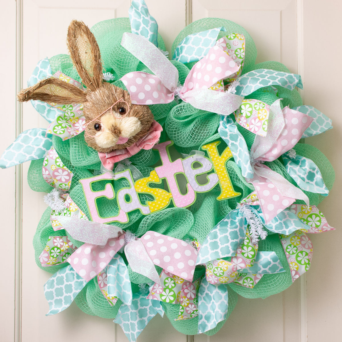 11" Bunny Head With Eye Glasses & Bow Tie: Pink Lifestyle Photo