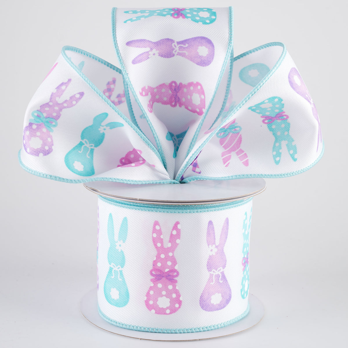 2.5" Bunny Silhouettes Ribbon: White (10 Yards) Lifestyle Photo