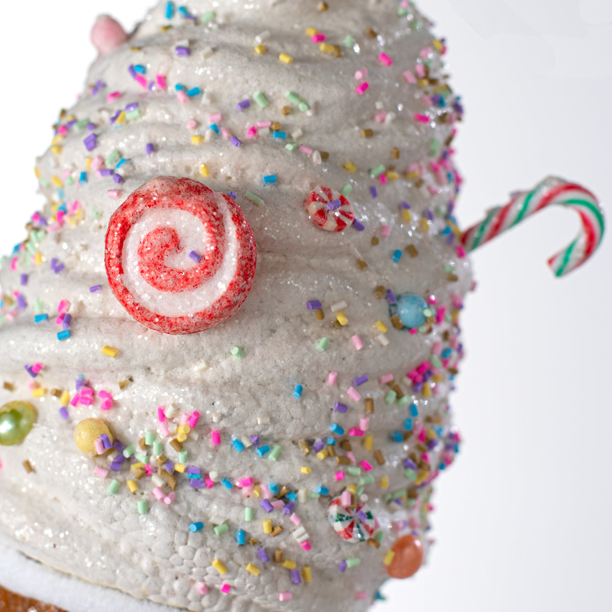 15" Candy Cane Ice Cream Cone Ornament detail photo 3