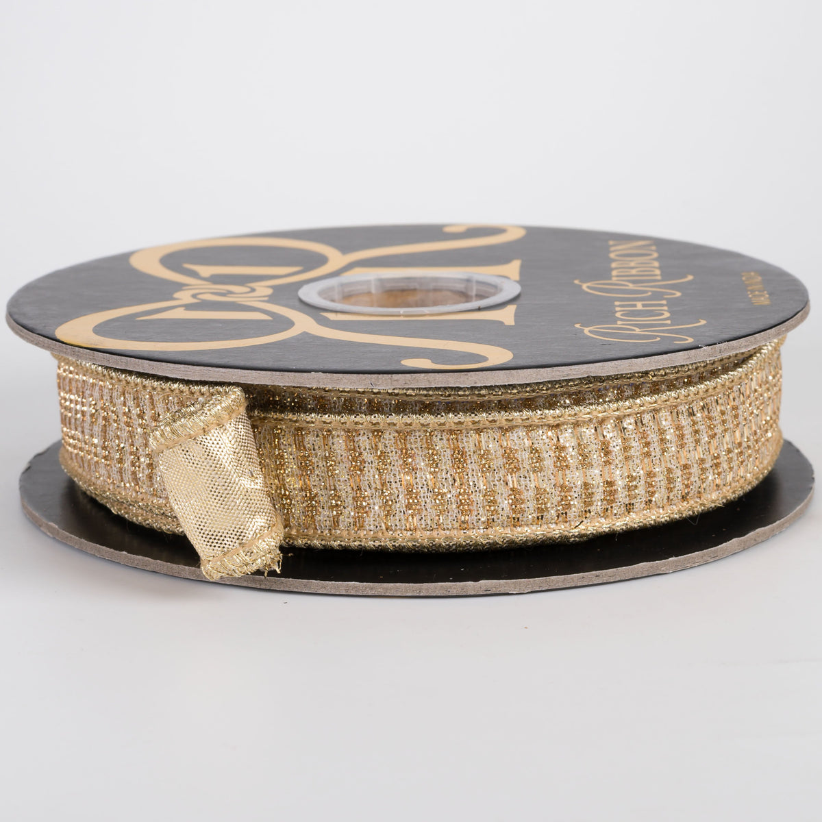 1" Champagne Shimmering Ribbon with Metallic Back: Champagne & Gold (10 Yards) Item Number: RR0047