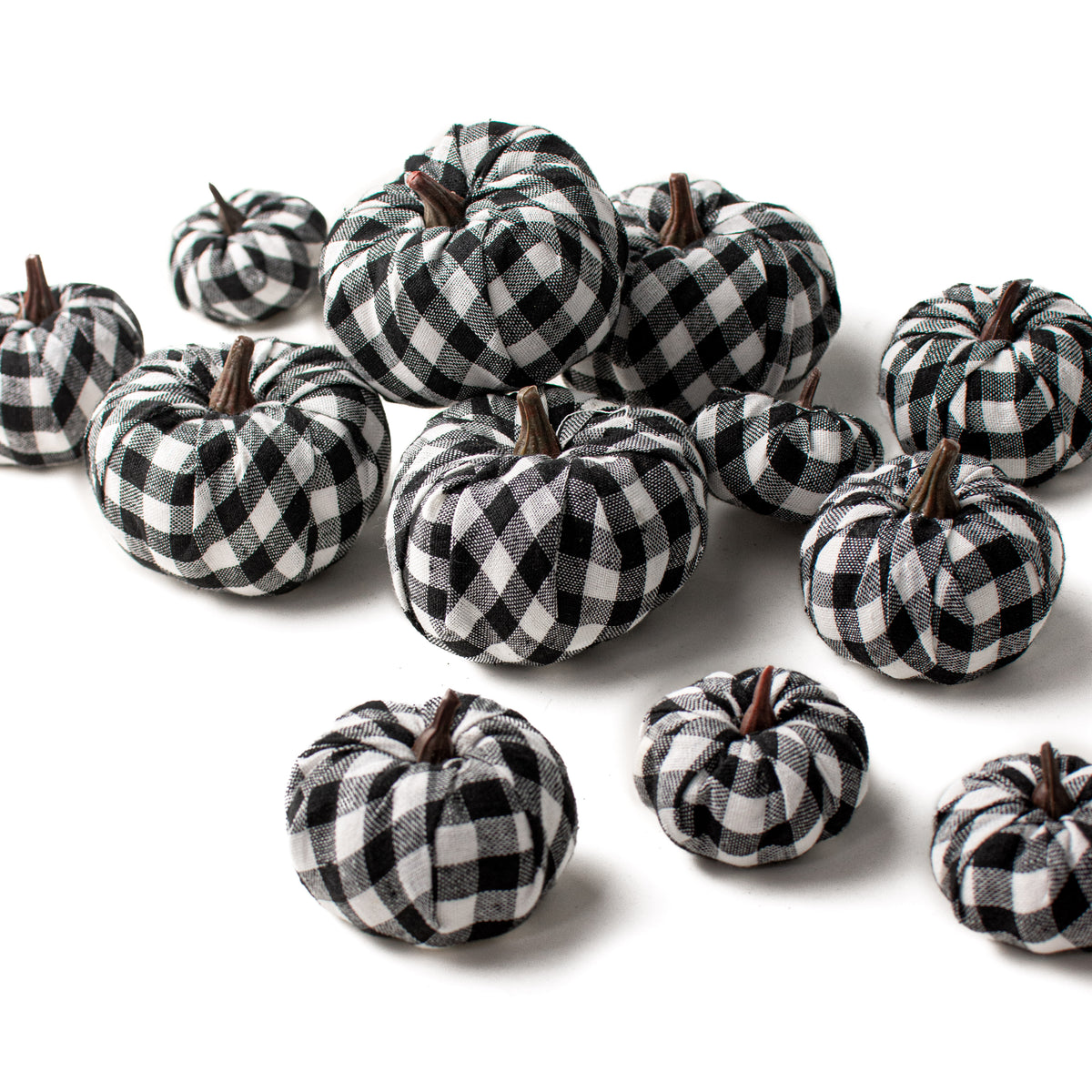 Check Fabric Pumpkins (Bag of 12) Item Number: HA0290