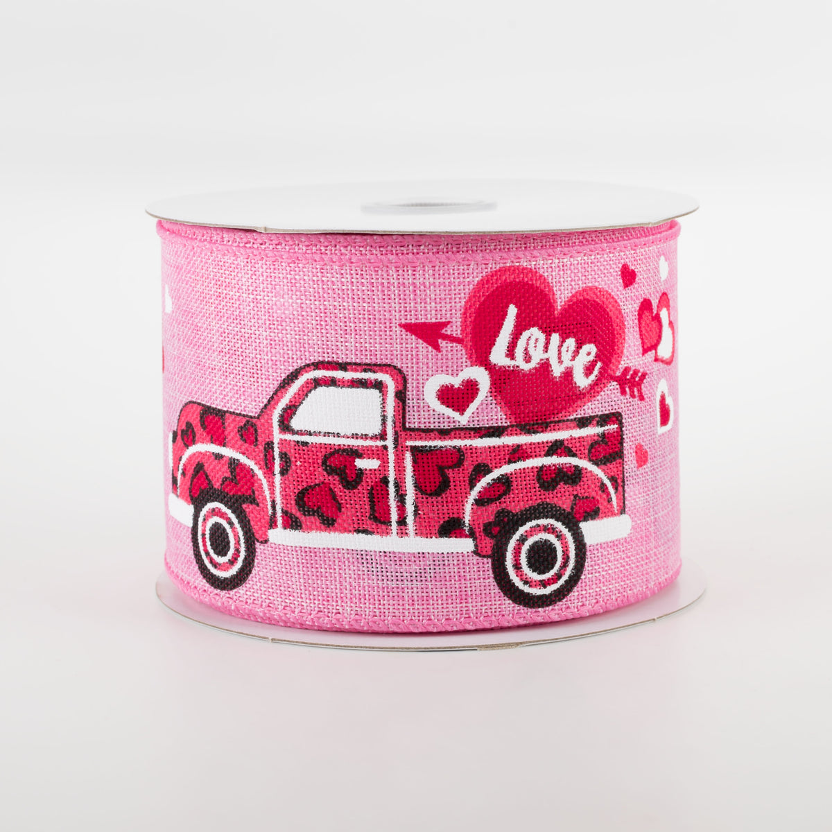 2.5" Cheetah Hearts Truck Ribbon: Pink (10 Yards) Item Number: 11265-40-44