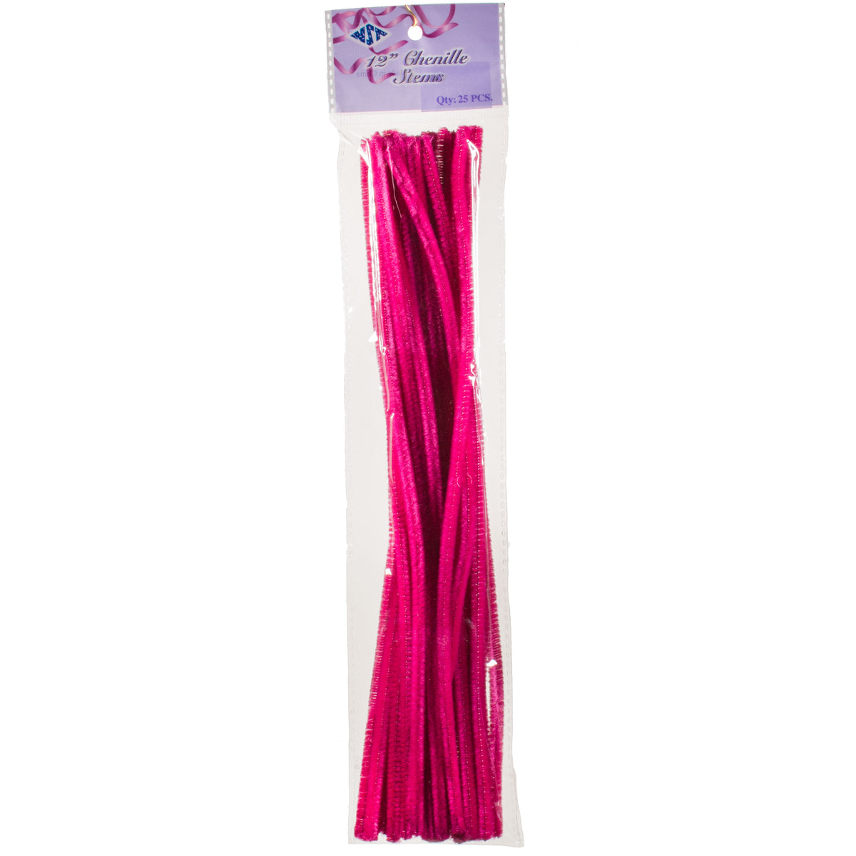 12" Chenille Stem Pipe Cleaner: Fuchsia (25) Item Number: NS7152-FUS