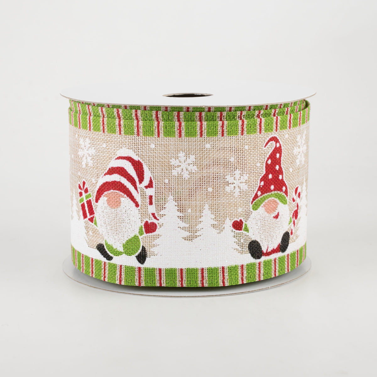 2.5" Christmas Gifts & Gnomes Ribbon: Lime (10 Yards) Item Number: 75111-40-14