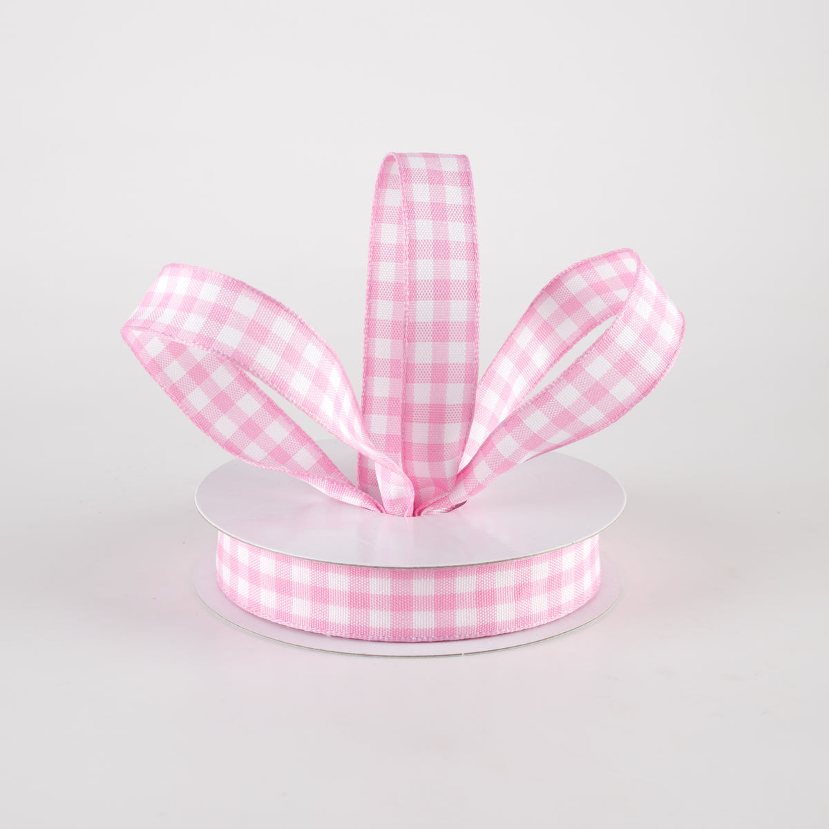 5/8" Classic Check Ribbon: Pink & White (10 Yards) Lifestyle Photo