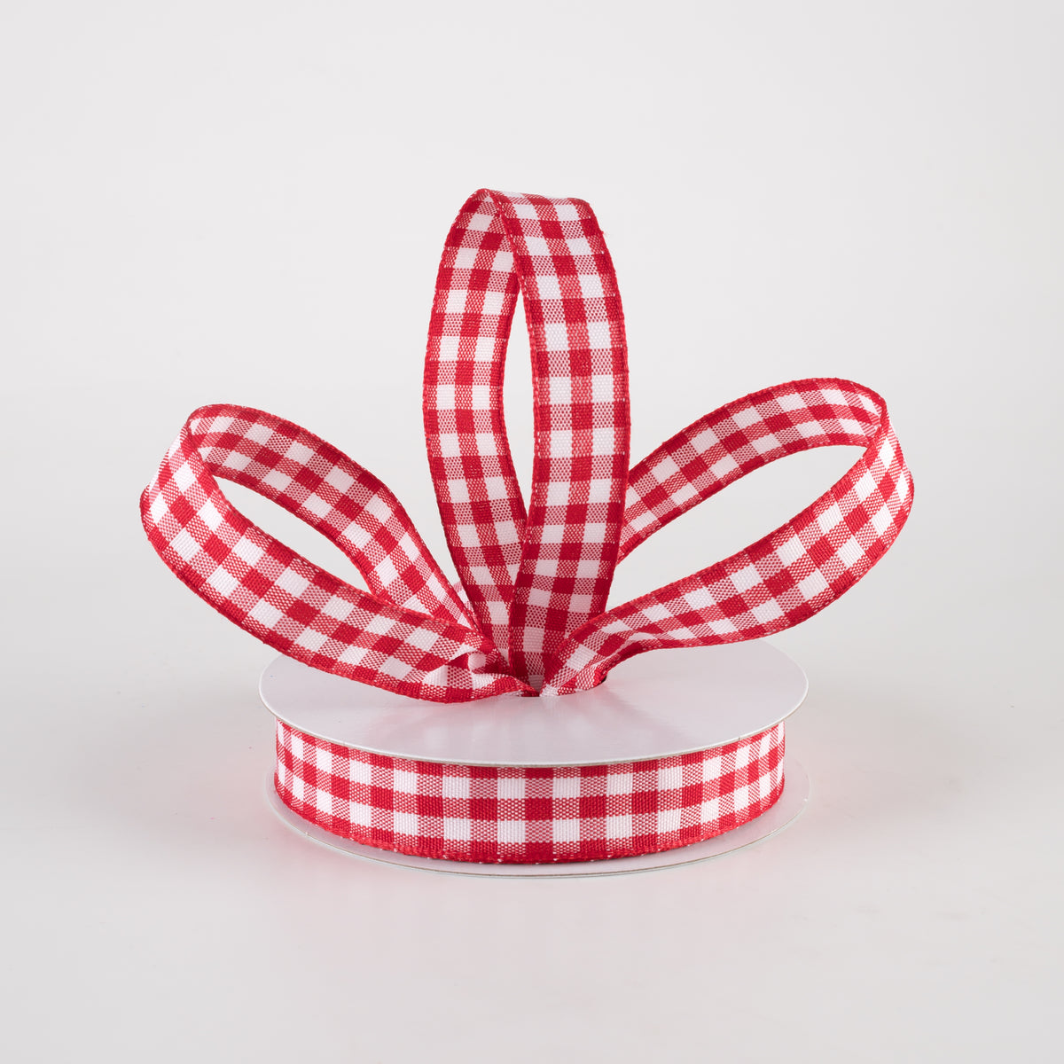 5/8" Classic Check Ribbon: Red & White (10 Yards) Lifestyle Photo