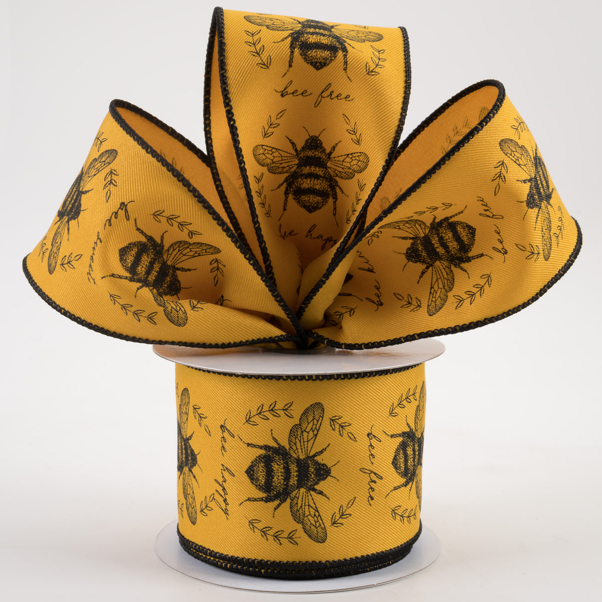 2.5" Classic Honey Bees Ribbon: Dark Yellow (10 Yards) Lifestyle Photo
