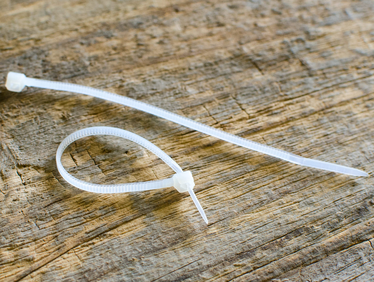 4" Clear Zip Ties (100 pcs) Lifestyle Photo