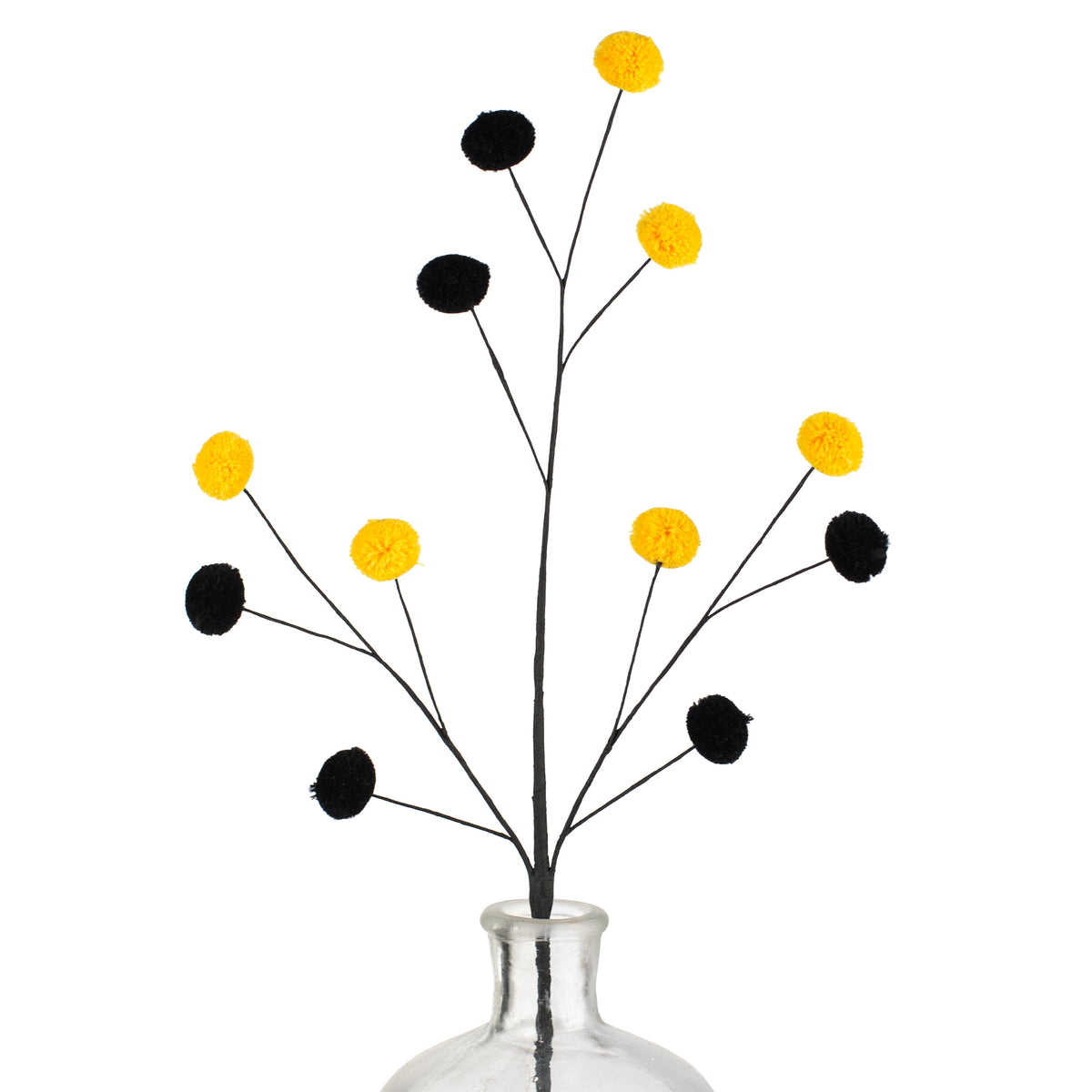 23" 2-Color Pom Pom Spray: Yellow & Black Item Number: MN0295Y9