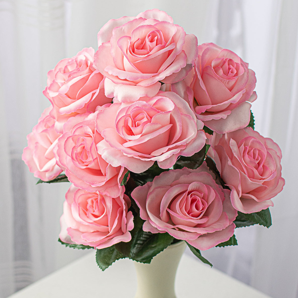 17" Colorfast Lillian Open Rose Bush: Baby Pink Item Number: 30388BBPK