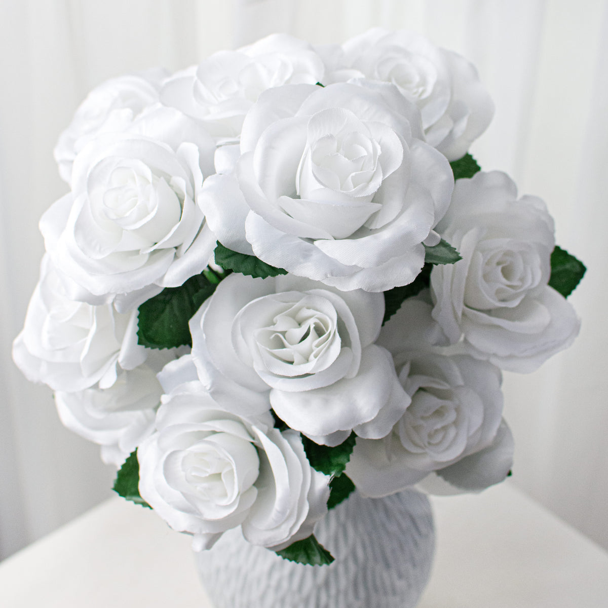 17" Colorfast Lillian Open Rose Bush (12): White Item Number: 30388WT