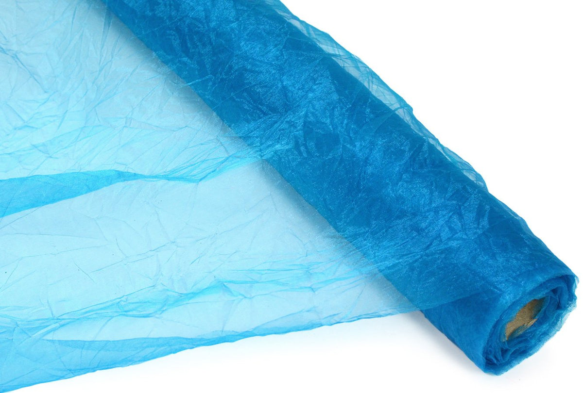 24" Crinkle Sheer Fabric Roll: Teal (10 Yards) Item Number: RF106446
