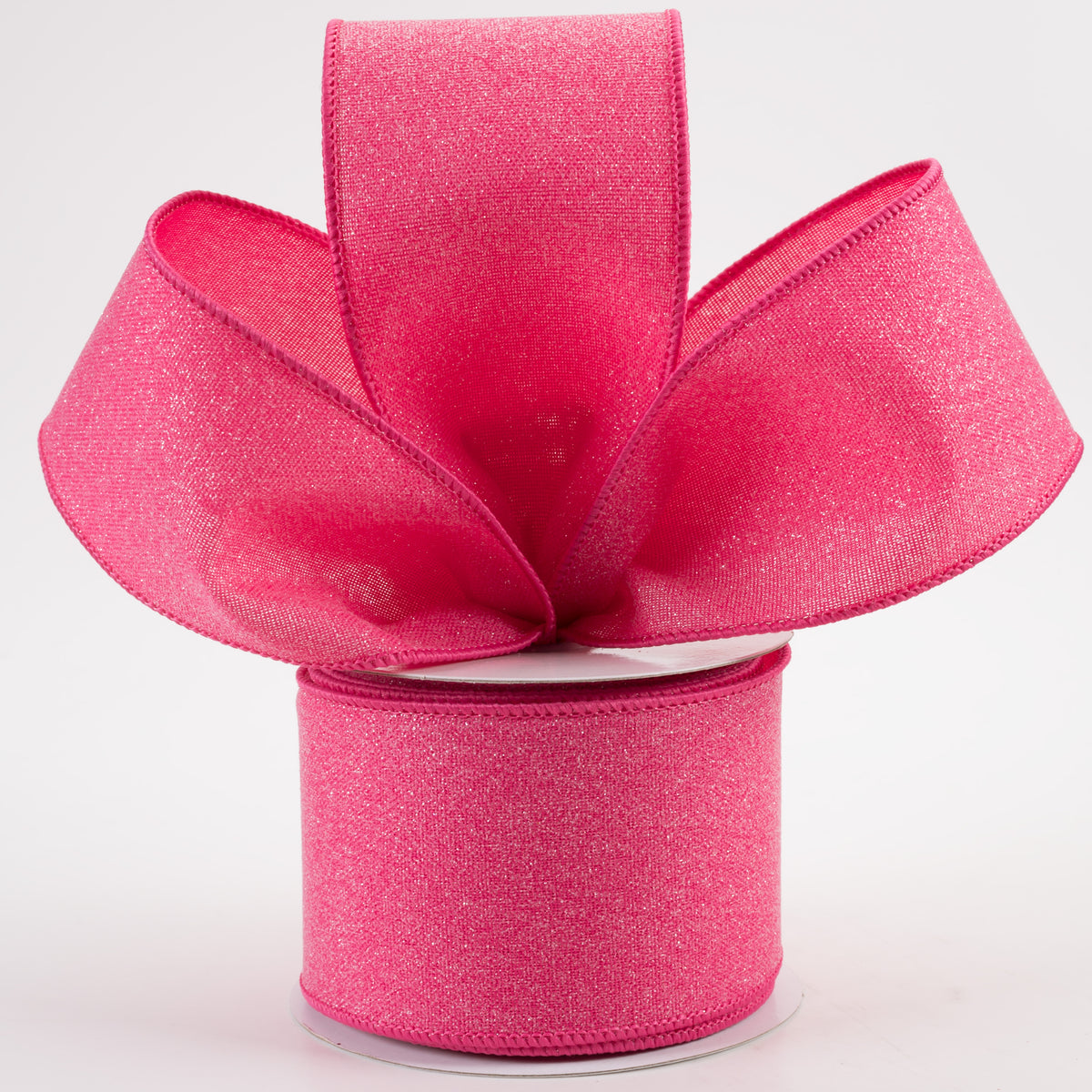 2.5" Crystal Shine Ribbon: Fuchsia Pink (10 Yards) Lifestyle Photo