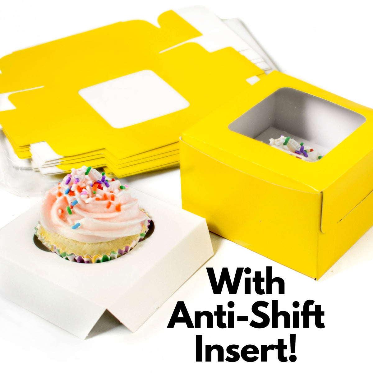 4.5" Cupcake Boxes: Yellow (12) Item Number: OTC3-3575