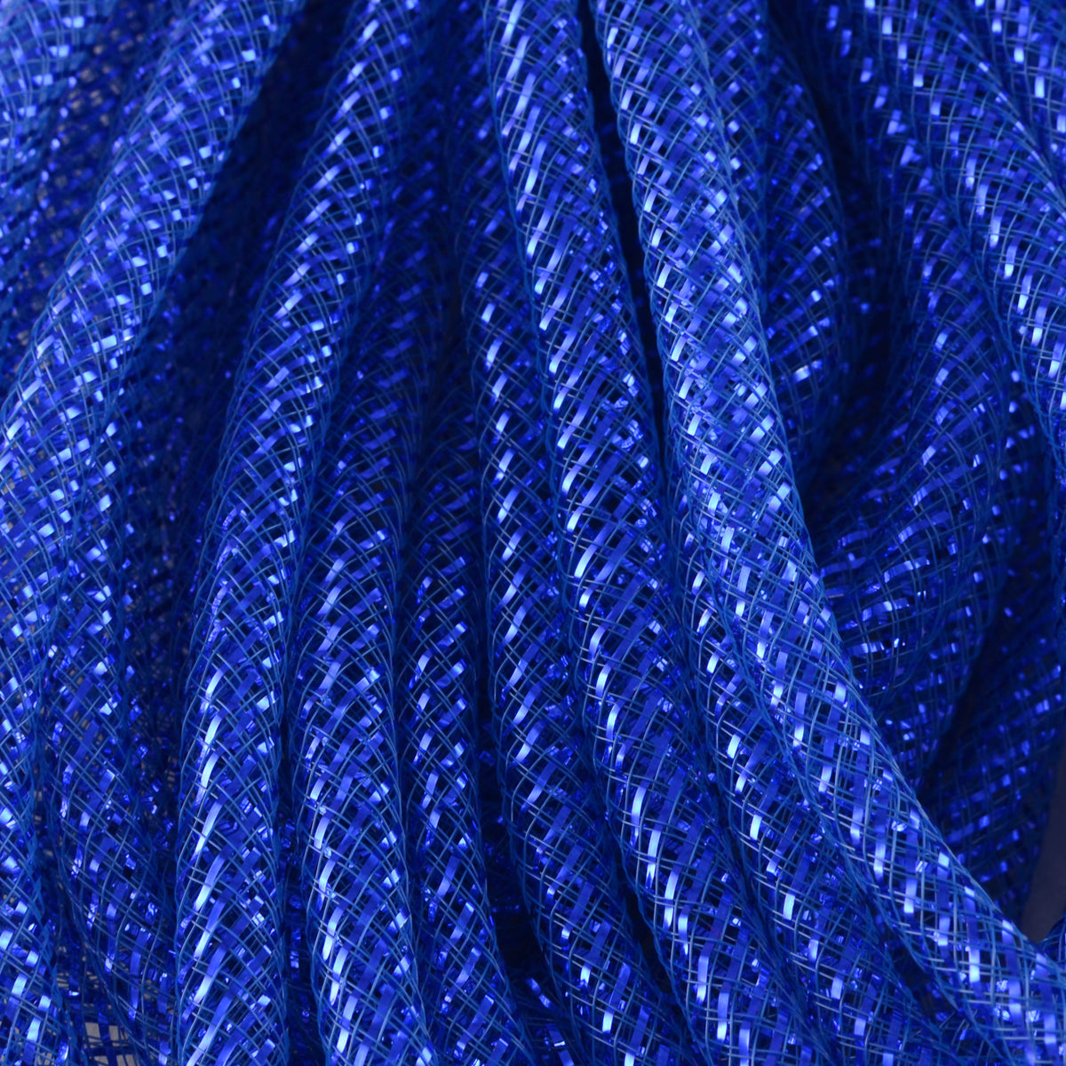 Deco Flex Tubing Ribbon: Metallic Blue (30 Yards) Lifestyle Photo