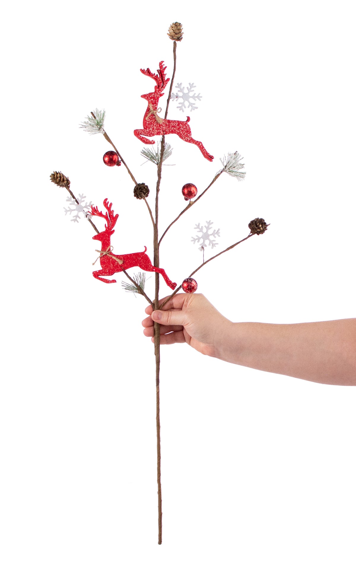 30" Deer Pine Spray: Red detail photo 3