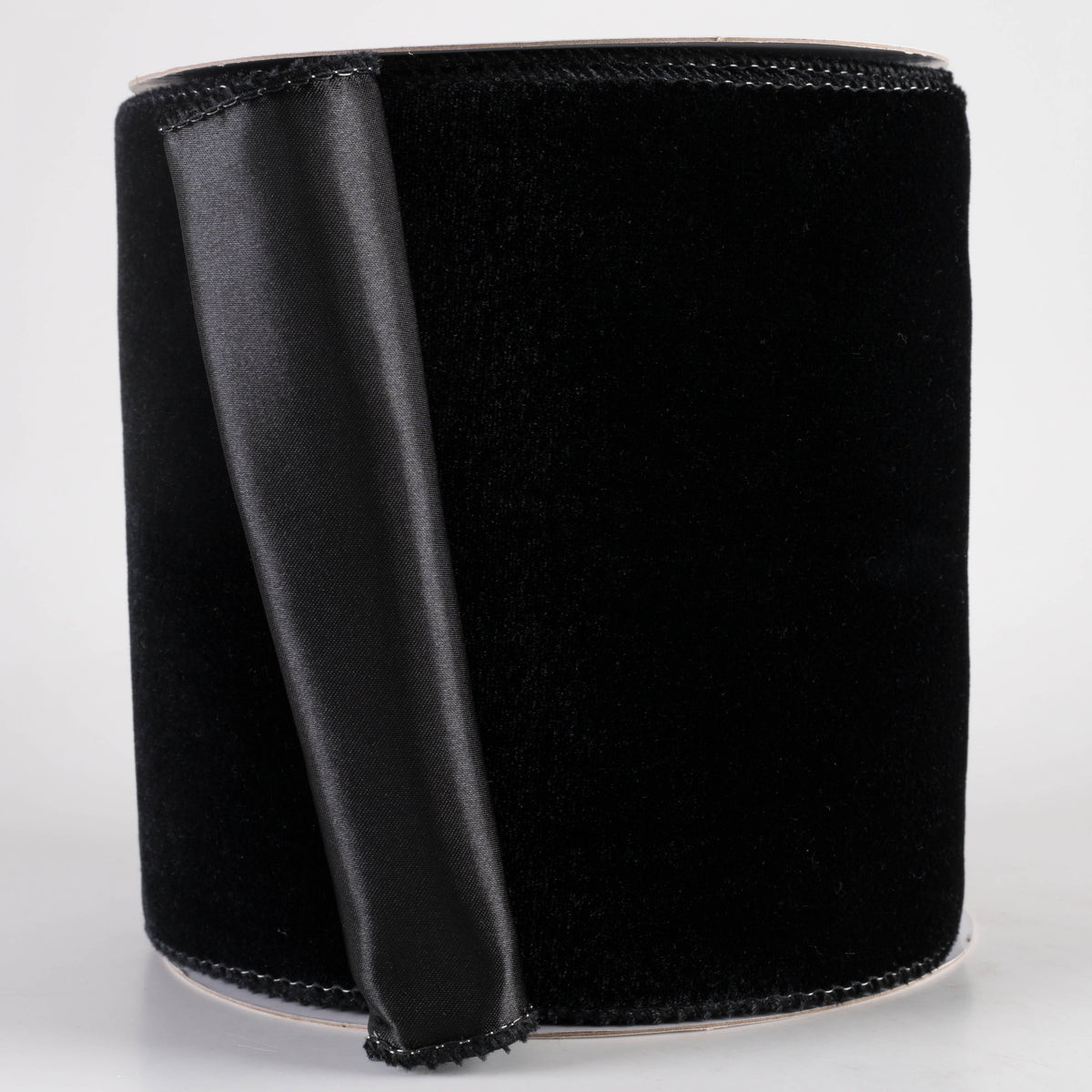 6" Deluxe Velvet Satin Backing Ribbon: Black (10 Yards) Item Number: RGF148402