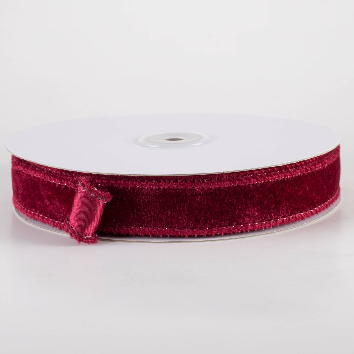 7/8" Deluxe Velvet Satin Backing Ribbon: Burgundy Red (10 Yards) Item Number: RGE765805
