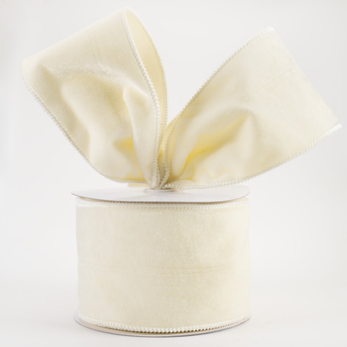 4" Deluxe Velvet Satin Backing Ribbon: Cream (10 Yards) Lifestyle Photo