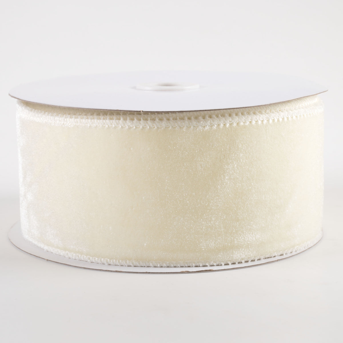2.5" Deluxe Velvet Satin Backing Ribbon: Cream (10 Yards)