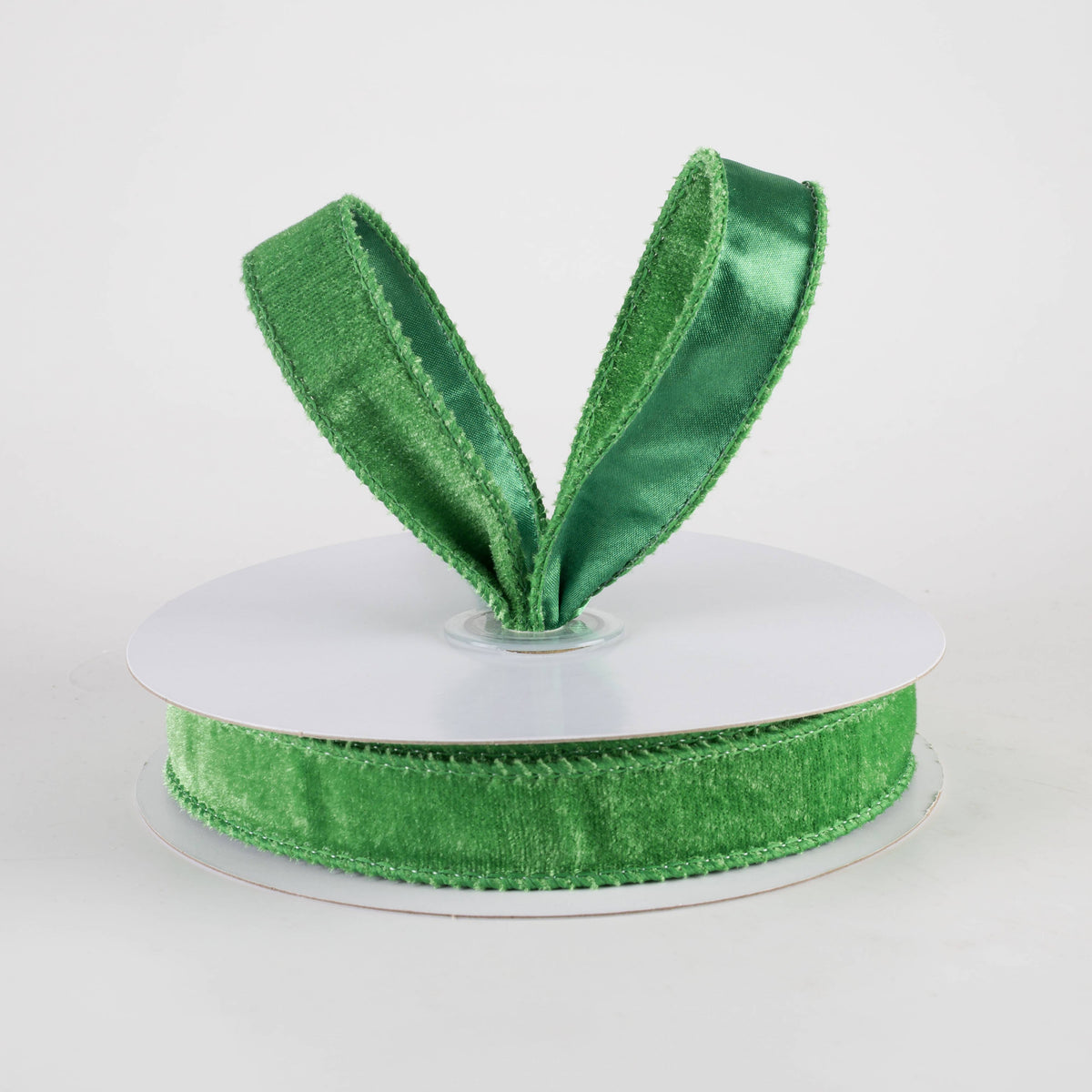 7/8" Deluxe Velvet Satin Backing Ribbon: Emerald Green (10 Yards) Lifestyle Photo