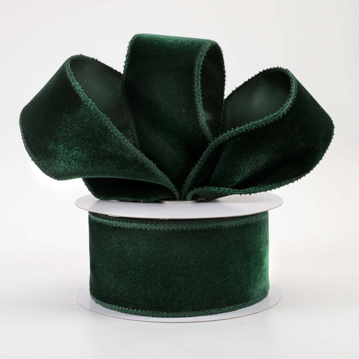 2.5" Deluxe Velvet Satin Backing Ribbon: Hunter Green (10 Yards) Lifestyle Photo