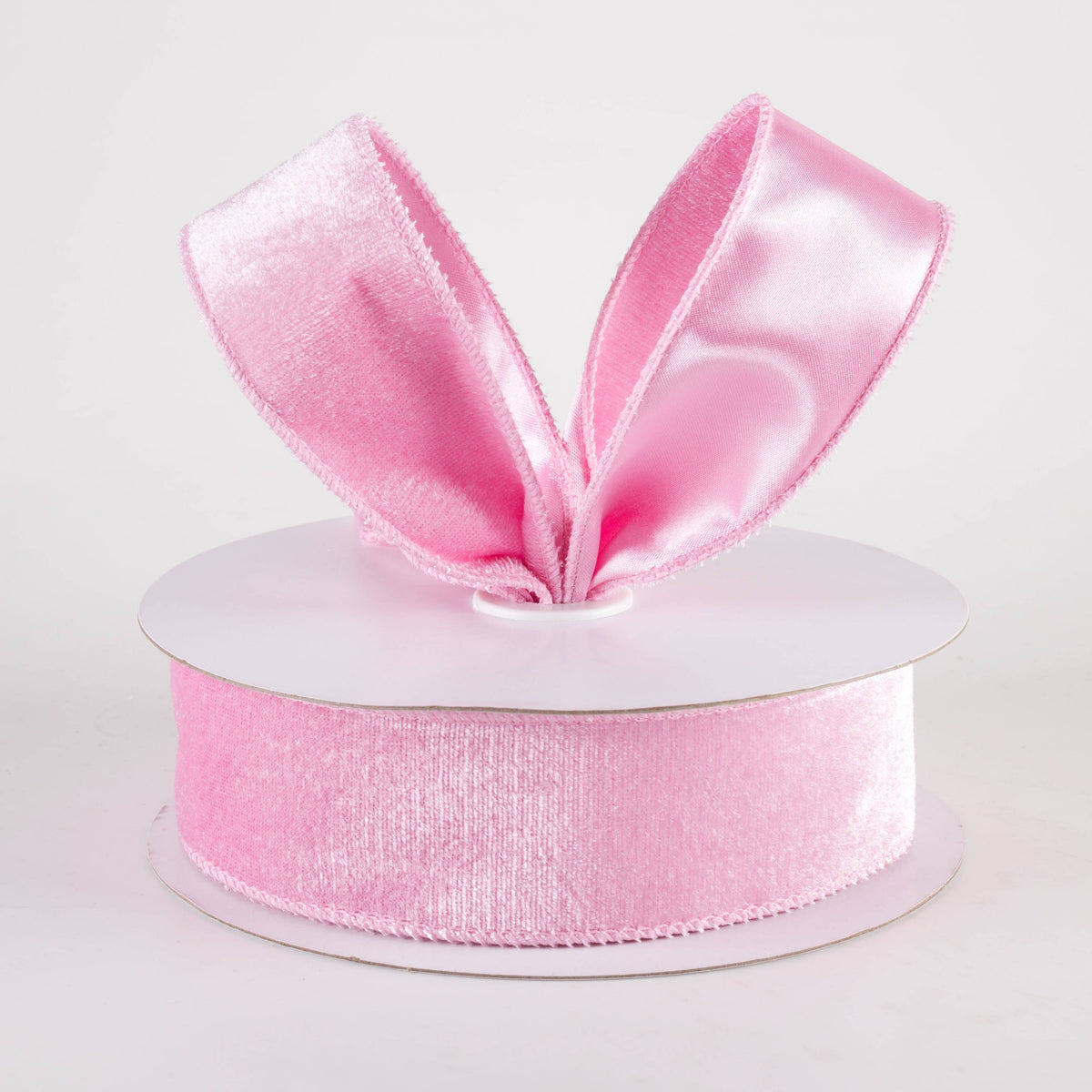 1.5" Deluxe Velvet Satin Backing Ribbon: Light Pink (10 Yards) Lifestyle Photo