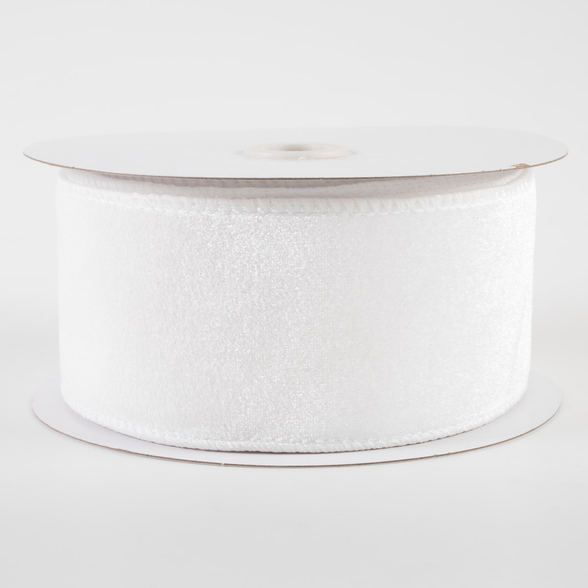 2.5" Deluxe Velvet Satin Backing Ribbon: White (10 Yards)