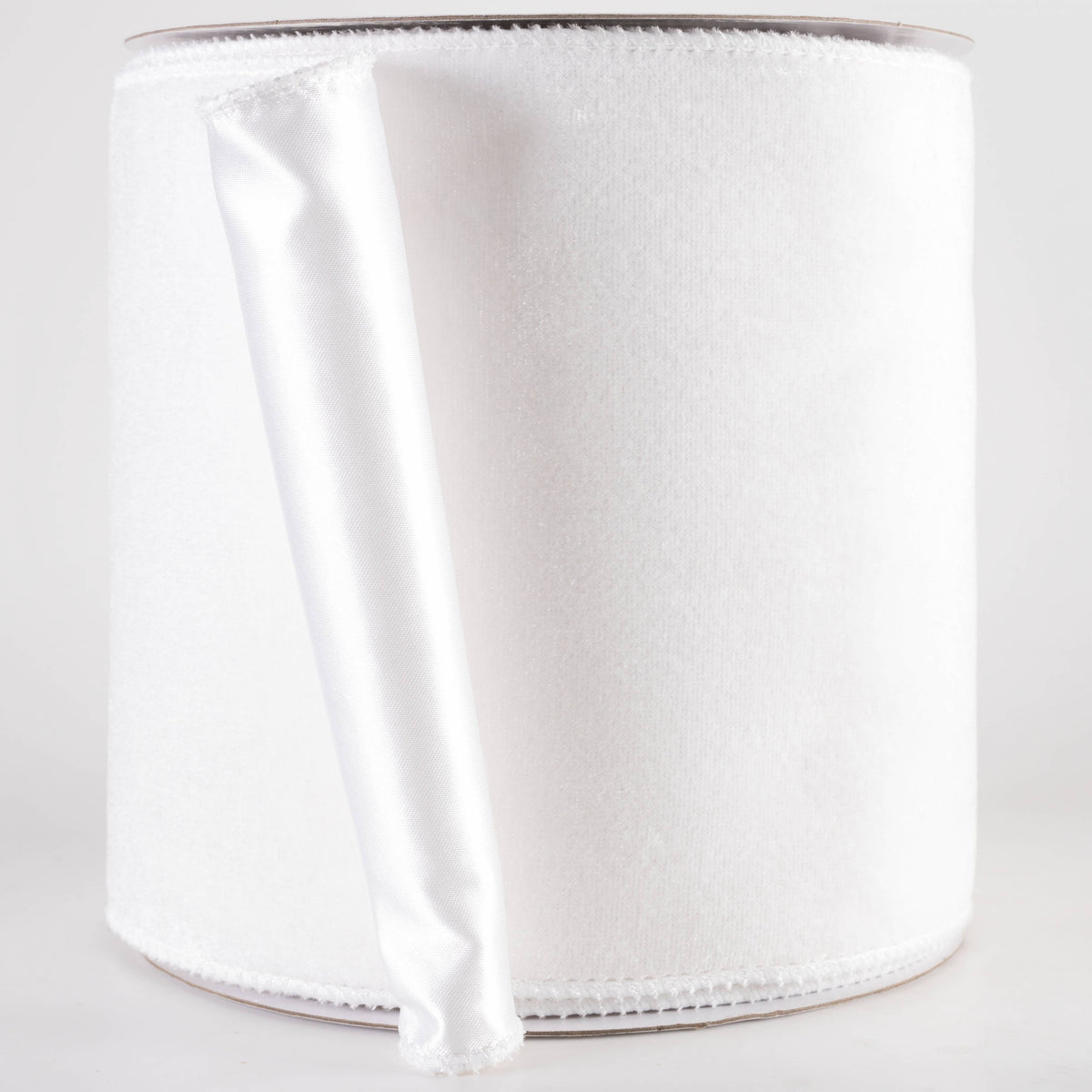 6" Deluxe Velvet Satin Backing Ribbon: White (10 Yards) Item Number: RGF148456