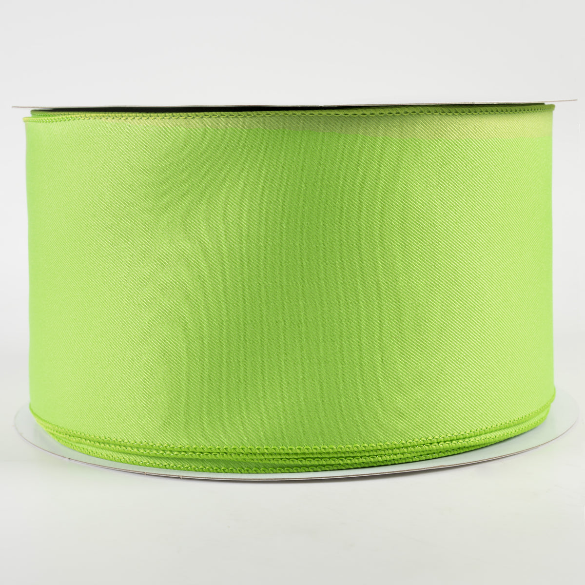 4" Diagonal Weave Fabric Ribbon: Lime Green (50 Yards)