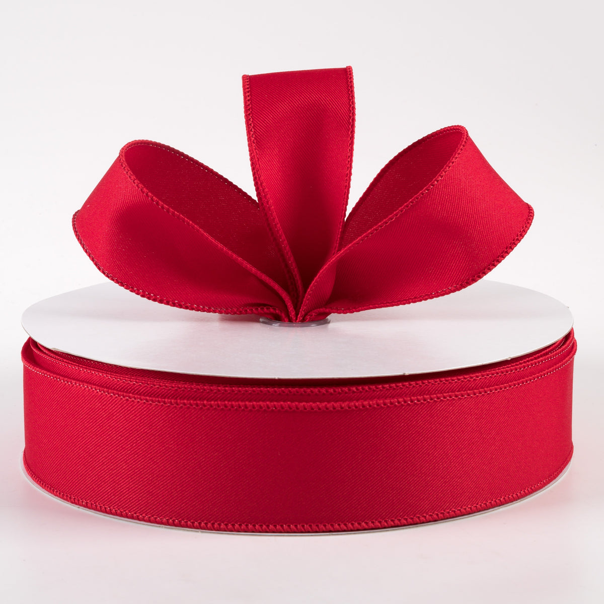 1.5" Diagonal Weave Fabric Ribbon: Red (50 Yards) Lifestyle Photo