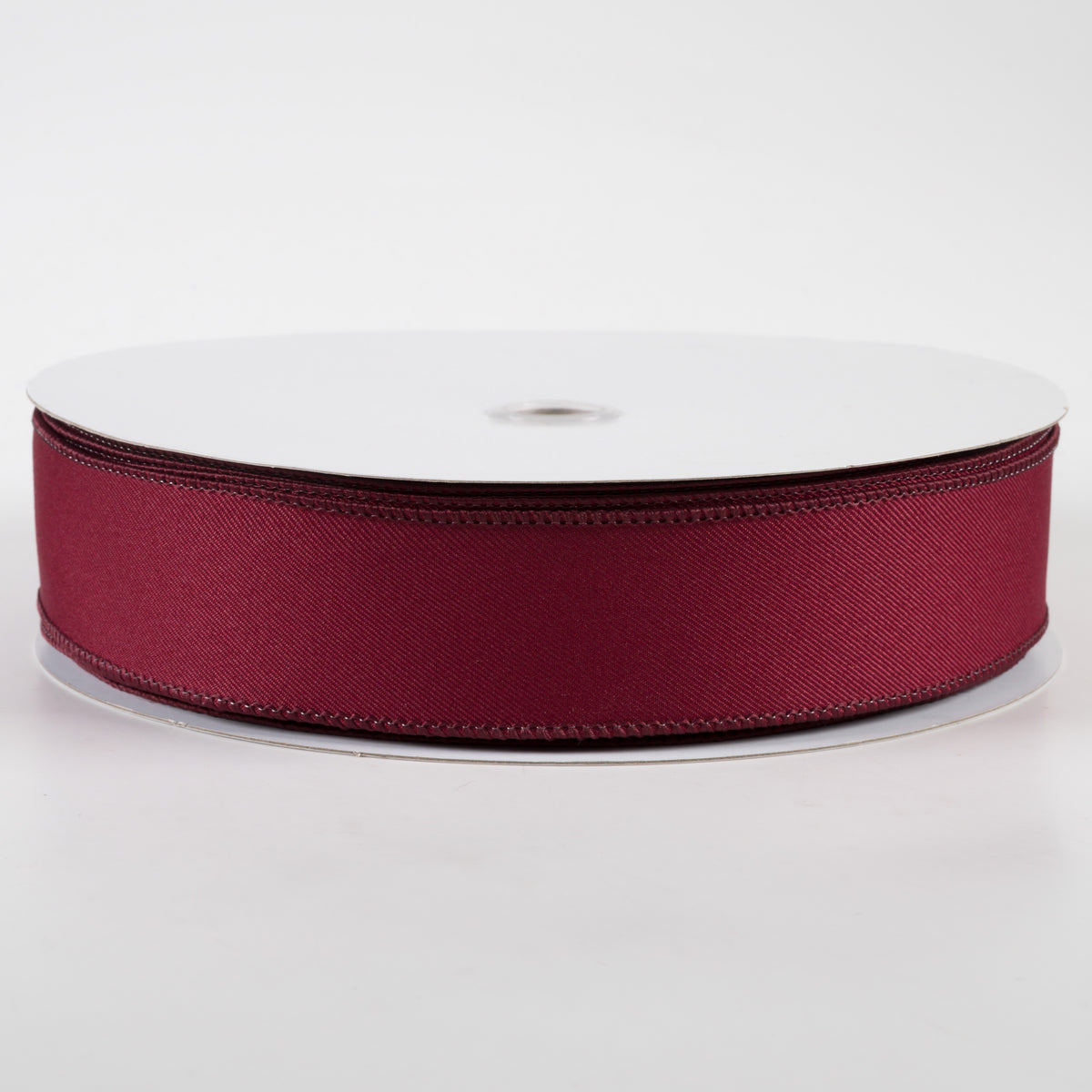 1.5" Diagonal Weave Fabric Ribbon: Wine (50 Yards)