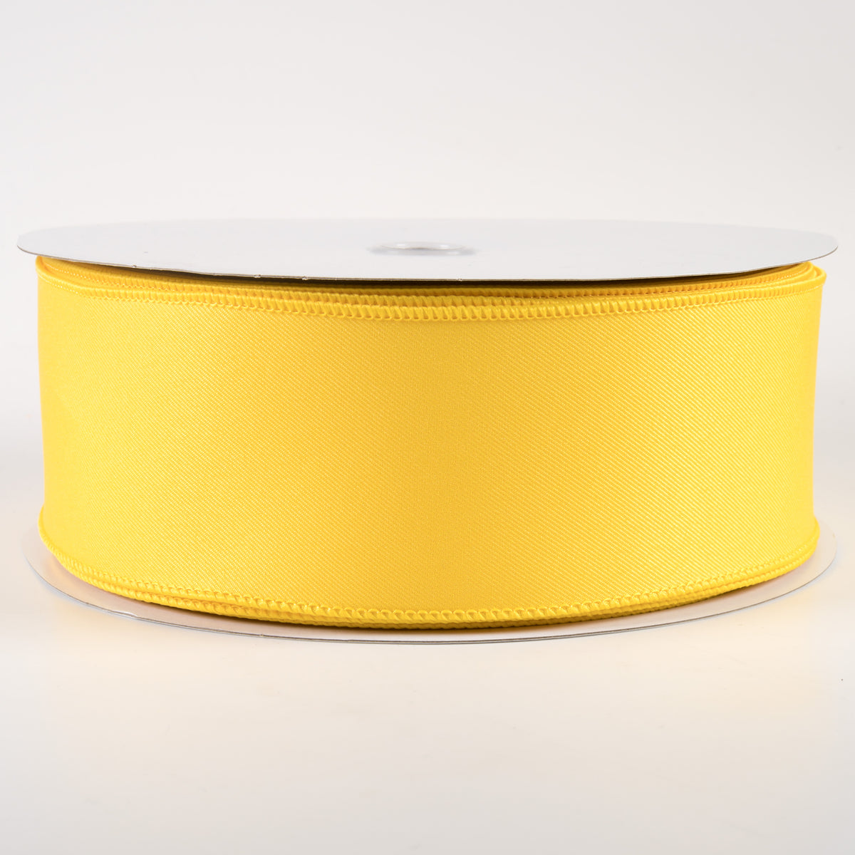 2.5" Diagonal Weave Fabric Ribbon: Yellow (50 Yards)