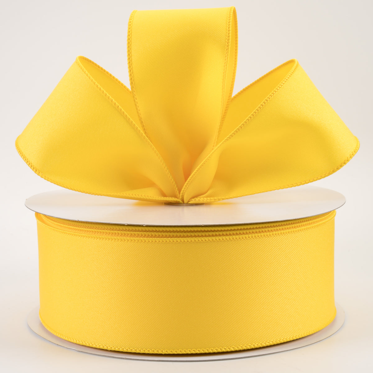 2.5" Diagonal Weave Fabric Ribbon: Yellow (50 Yards) Lifestyle Photo