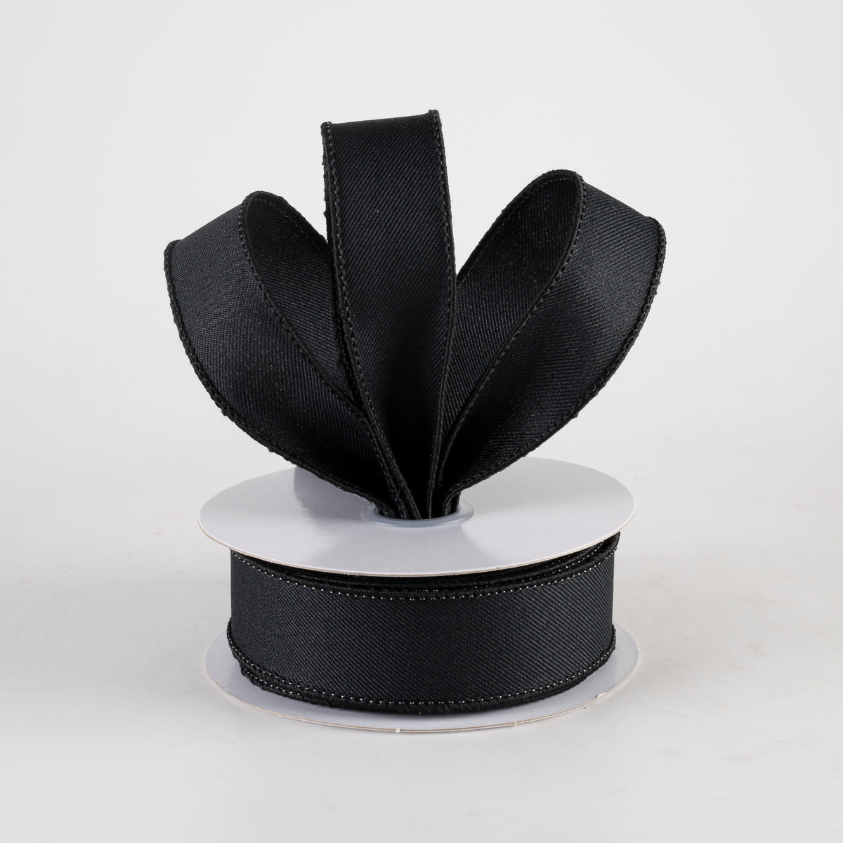 7/8" Diagonal Weave Ribbon: Black (10 Yards) Lifestyle Photo