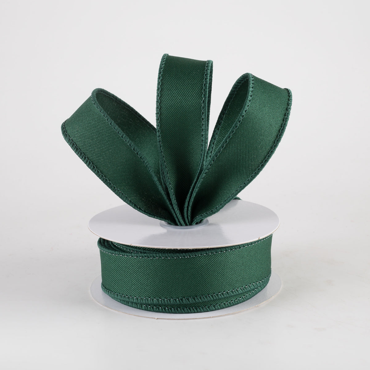 7/8" Diagonal Weave Ribbon: Hunter Green (10 Yards) Lifestyle Photo