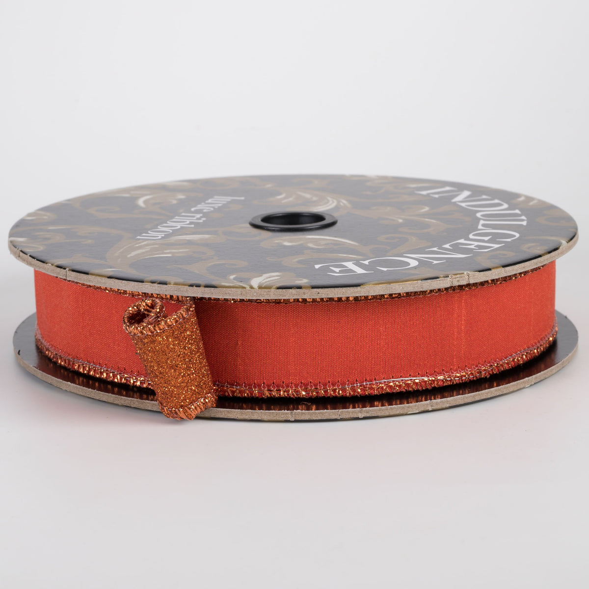 1" Double Sided Faux Dupioni & Glitter Ribbon: Rust (10 Yards) Item Number: D62602-10-31