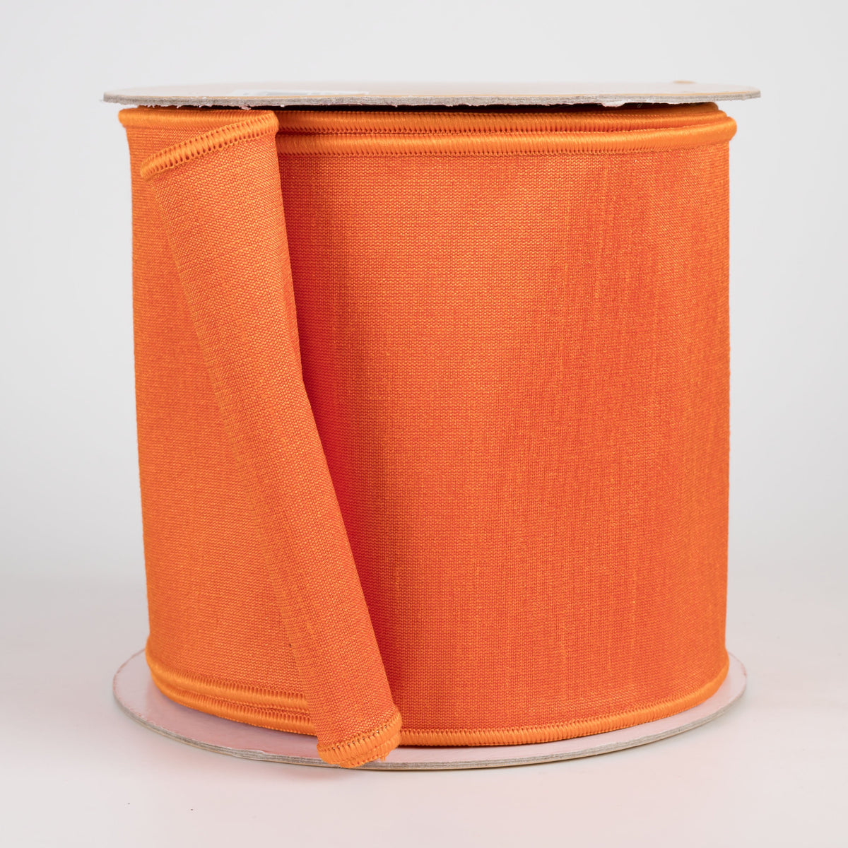4" Double Sided Fused Dupioni Ribbon: Bright Orange (10 Yards) Item Number: LX403520
