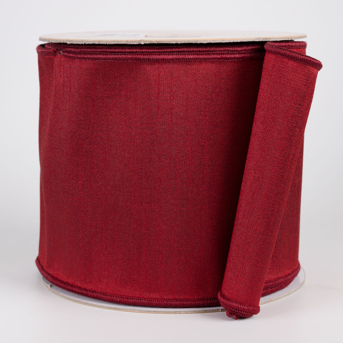 4" Double Sided Fused Dupioni Ribbon: Cranberry Red (10 Yards) Item Number: LX4035M1