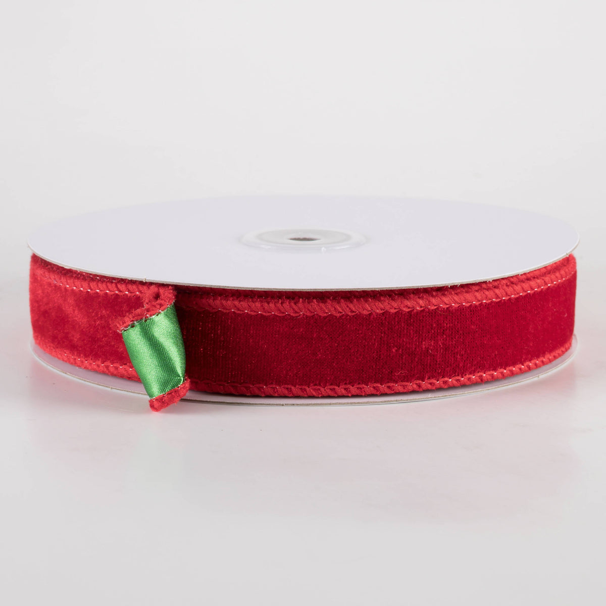 7/8" Deluxe Velvet Satin Backing Ribbon: Red & Green (10 Yards)
