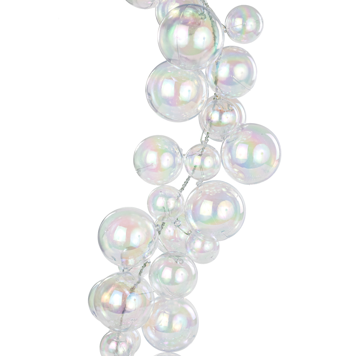 6' Effortless Ornament Garland: Iridescent Clear Bubbles Item Number: XG9140