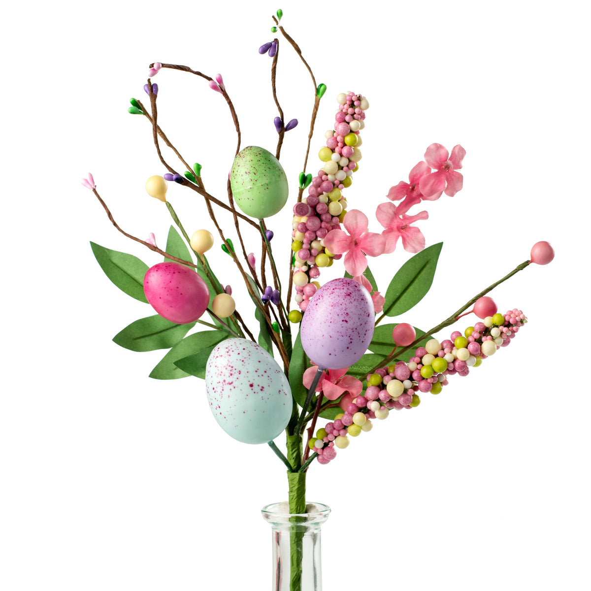 15" Egg Berry Peach Blossom Pick Item Number: 62710SP15
