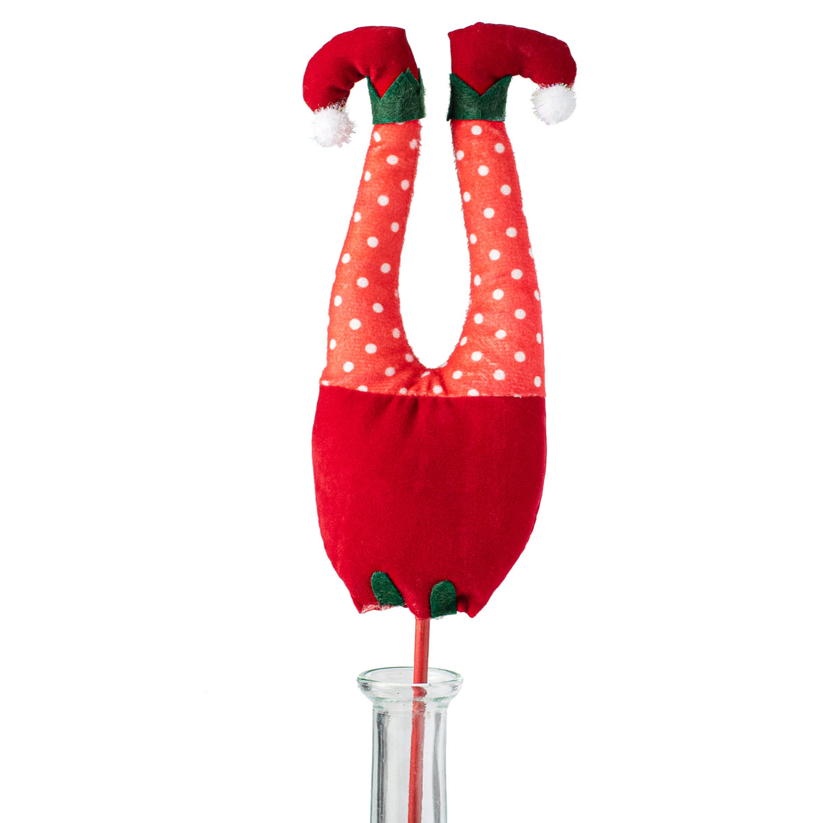 7.5" Elf Leg Pick: Red Polka Dots Item Number: 82812RD