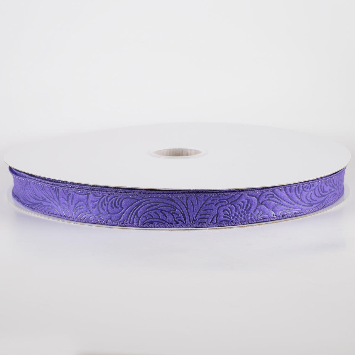 7/8" Embossed Flower Breeze Ribbon: Purple (50 Yards)