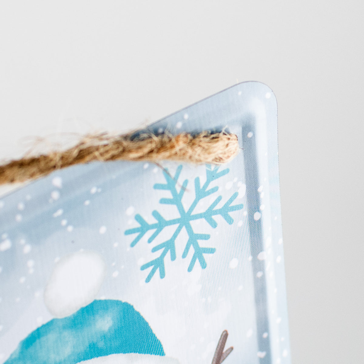 12" Embossed Metal Sign: Winter Fresh Flurries Snowman detail photo 3