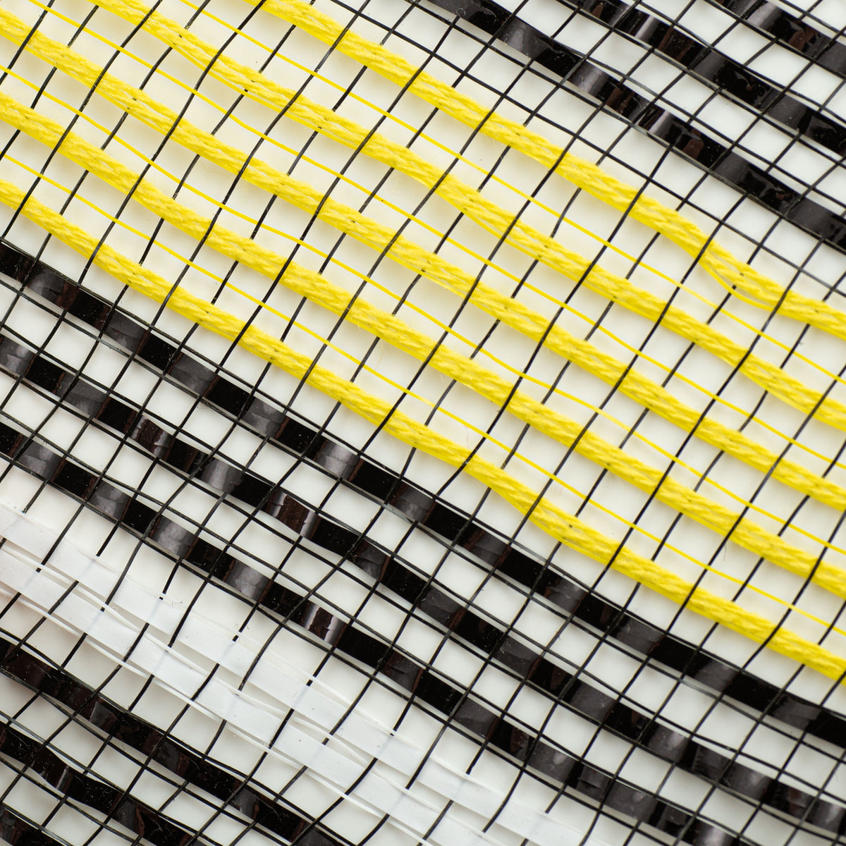 10" Fabric Bold Stripe Mesh: Yellow, Black, White detail photo 3