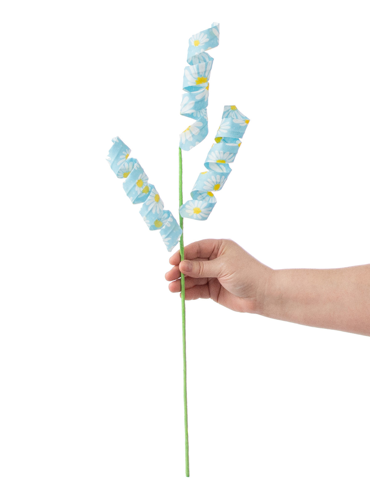24" Fabric Curl Spray: Blue Daisy detail photo 3