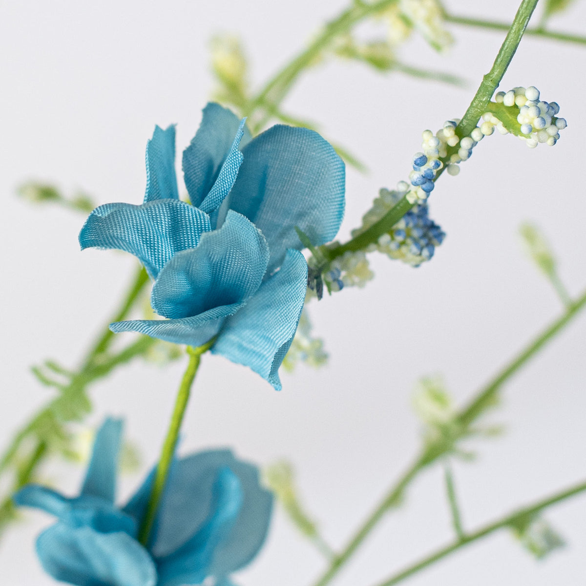31" Fabric Flower Eucalyptus Spray: Light Blue Lifestyle Photo
